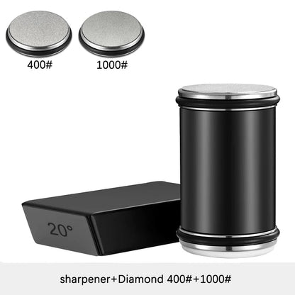 Rolling Knife Sharpener Double Sided Diamond Sharpening Stone 15/20° Degree Magnetic Angle Roller Sharpening for Kitchen Knives